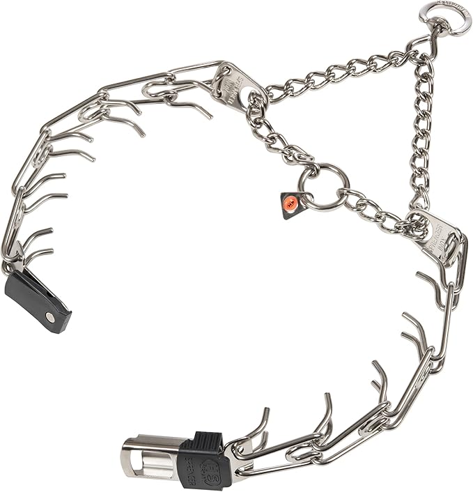Herm Sprenger Dog Training Prong Collar with Quick Release Cliclock Buckle and Swivel Ring | Adjustable Length Stainless Steel Collar Made in Germany for Large Dogs up to 20" Neck (3.2mm Prongs)
