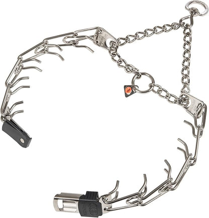 Herm Sprenger Dog Training Prong Collar with Quick Release Cliclock Buckle and Swivel Ring | Adjustable Length Stainless Steel Collar Made in Germany for Large Dogs up to 20" Neck (3.2mm Prongs)