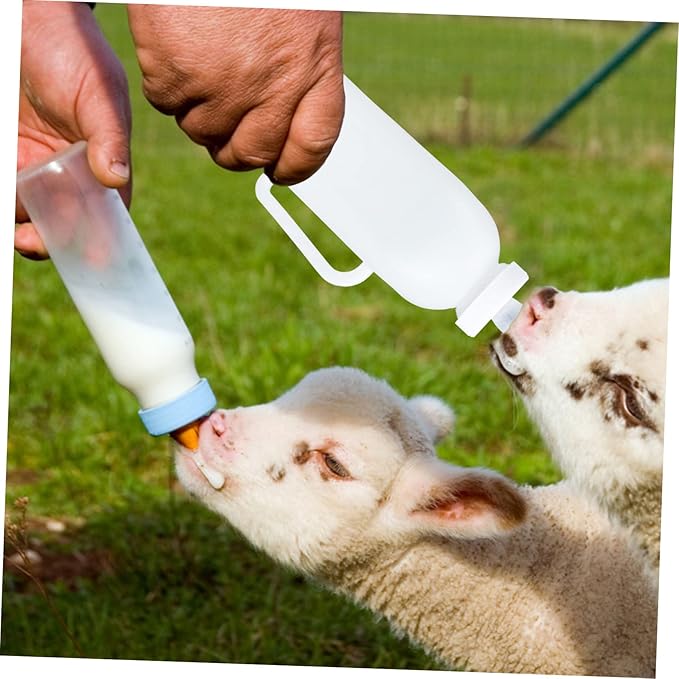 ibasenice 2pcs Durable Calf Milk Bottles with Handle Capacity Nursing Bottles for Kittens and Puppies Easy to Use Feeding Containers for Pet Care