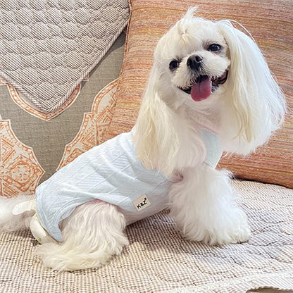 Recovery Suit for Dog After Surgery Cut Pet Recovery Shirt Dog Abdominal Wounds Bandages,Wound Protective Dog OneSize for Surgery Female Dog Vest Prevent Licking,Substitute E-Collar（RSS08-Vblue-S）