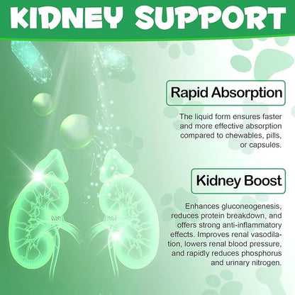 Kidney Support for Dogs, Dog Kidney Treatment Support Urinate Regularly, Strengthen Kidney Function,Increase Immunity, Herbal Supplement Supports Healthy Kidney Function- 60ml/2fl.oz