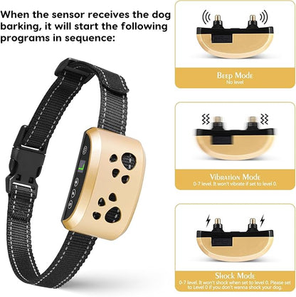Dog Bark Collar, Svtrat Anti Bark Collars Smart Bark Collar for Small Medium Large Dogs with 4 Training Modes and 7 Level Sensitivity Adjustable