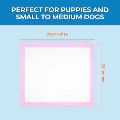 Best Pet Supplies Puppy Pads (22.5 x 22 Inches) - Disposable, Dog Training Potty , Super Absorbent Baby Pink Puppy Pee Pads for Dogs (100 Count)