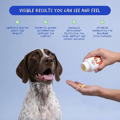 Turmeric for Dogs Anti Inflammatory Pain Relief - 120 Chewable Tablets - Hip & Joint Support Anti Inflammatory for Dogs with Curcumin and BioPerine (Turmeric Tablet)