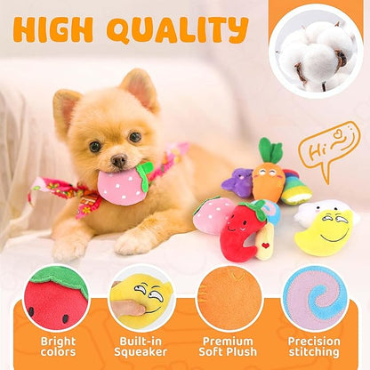 LOYEE Dog Squeaky Toys 8 Pack, Puppy Plush Squeaky Toys for Medium Small Dogs, Cute Pet Toys Stuffed Puppy Chew Toys for Teething, Interactive Toys Set for Puppy Supplies