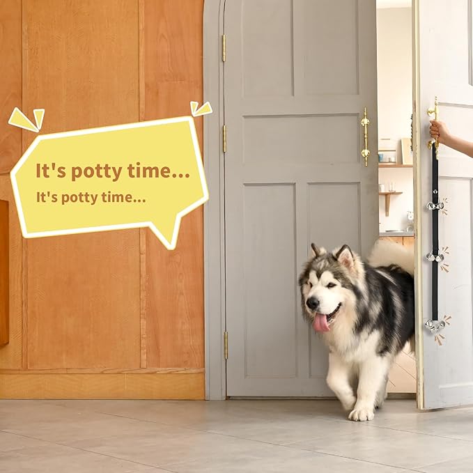 Luckyiren Dog Door Bell for Potty Training/to Go Outside, Hanging Puppy Bells for Puppies Doggy Doggie Poochie Pooch Pet Cat, Length and Height Randomly Adjustable