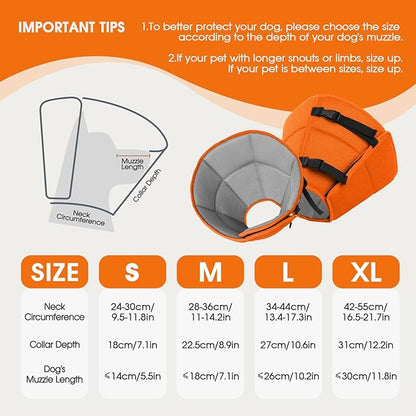 Dog Cone for Large Dogs After Surgery, Adjustable Soft Recovery Cone Collar for Dogs to Stop Licking, Professional Elizabethan Collar for Pet, Recovery Cones for Wound Healing & Hot Spots