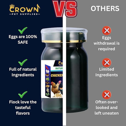 Chicken Dewormer Support for Laying Hens with Chili, Garlic, & Pumpkin Seed, All-Natural Formula, 100 Tablets, Safe for Eggs During Use, Poultry Supplement, Made in USA, Chickens & Poultry of All Ages