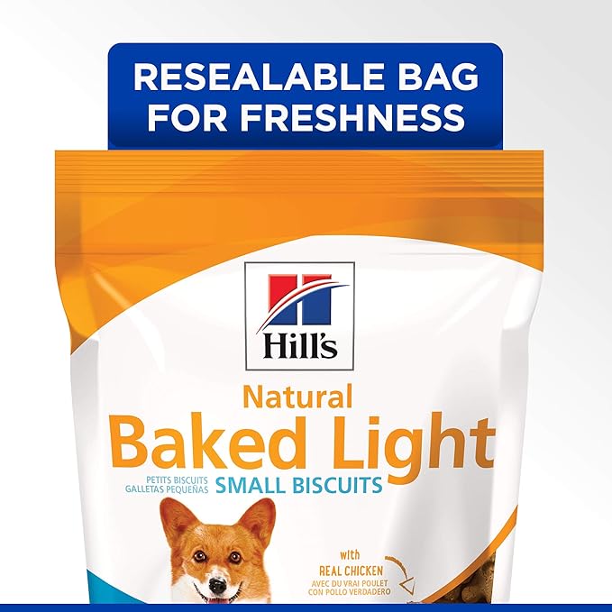 Hill's Natural Baked Light Biscuit Treats for Small Dogs, Chicken, 8 oz. Bag