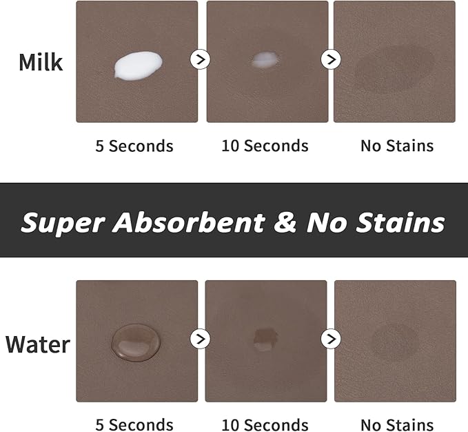 HotLive Dog Food Mat - Absorbent Cat Mat for Food and Water, No Stains Pet Feeding Bowl Mat, Easy to Clean Pet Placemats, Quick Dry Dog Water Dispenser Mat for Messy Drinkers | Paw Brown 18"x34"