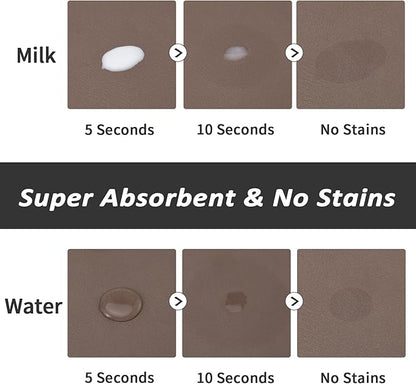 HotLive Dog Food Mat - Absorbent Cat Mat for Food and Water, No Stains Pet Feeding Bowl Mat, Easy to Clean Pet Placemats, Quick Dry Dog Water Dispenser Mat for Messy Drinkers | Brown 16"x 24"