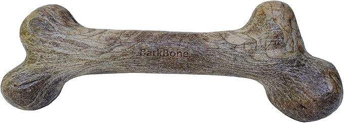 Pet Qwerks Dinosaur BarkBone - Nylon Dog Bone for Aggressive Chewers - Bacon Flavor - 9.75"