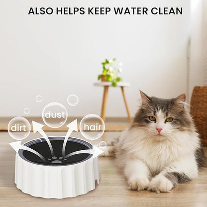 Dog Small Animals Water Bowl No Spill 70oz/2L Large Capacity Dispenser Non Slip No Splash Small Animals Bowl Pet Slow Feeder No Drip Dog Water Bowl on Vehicle for Dogs and Cats - Black