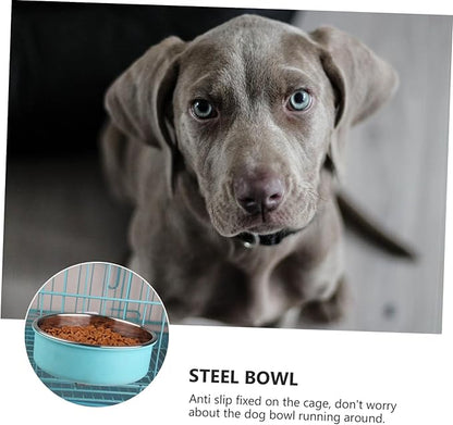 Blue Stainless Steel Dog Bowl Portable Pet Water Dispenser Feeder Durable Non Slip Dog and Cats for Indoor and Outdoor Use Pet Feeder Supplies