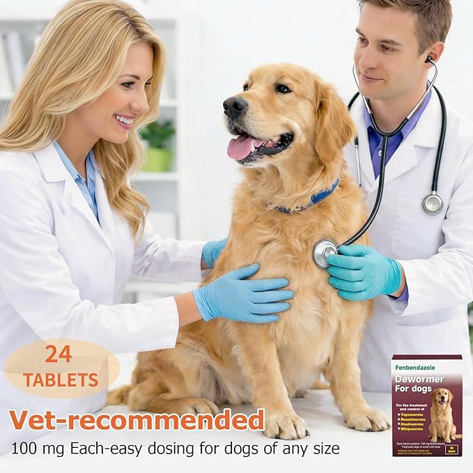 Dewormer for Dogs Fenbendazole for Tapeworms, Roundworms, Hookworms and Whipworms Broad Spectrum