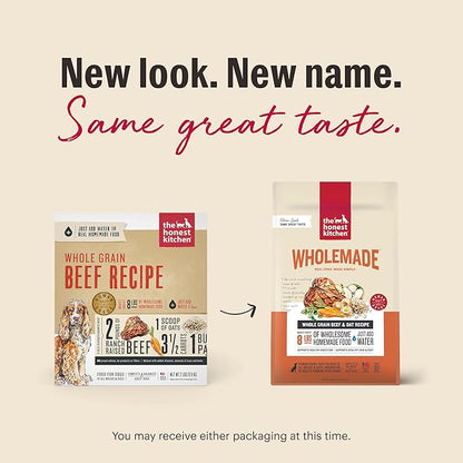 The Honest Kitchen Human Grade Wholemade™ Dehydrated Whole Grain Beef & Oat Dog Food, 2 lb Bag