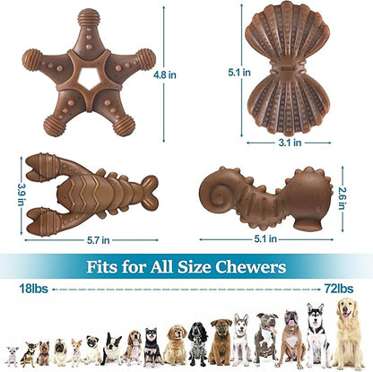 PETSTA Dog Chew Toys for Aggressive Chewers, Durable Dog Toys for Large Dogs, Heavy Duty Dog Toys/Large Dog Toys/Indestructible Dog Toys, Tough Dog Toys for Medium/Large Dogs Breed (4 Pack)