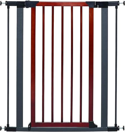 MidWest Homes for Pets 39-Inch Tall Pet Gate with Textured Graphite Frame and Decorative Wood Door, Expands to 38 Inches Wide, Includes 3-inch Extensions