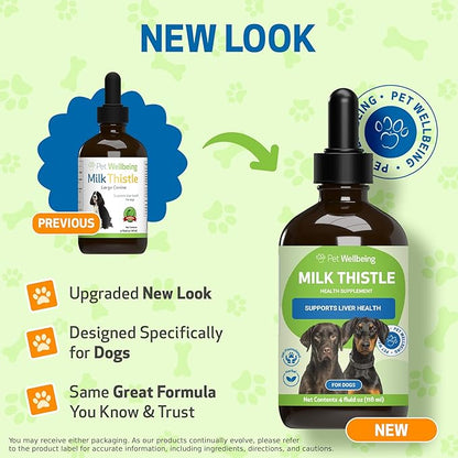 Pet Wellbeing Milk Thistle for Dogs - Organic Milk Thistle, Supports Healthy Liver Function & Detoxification - NASC Certified & Vet-Formulated - 4 oz Liquid