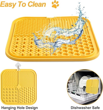 LUKITO Premium Silicone Licking Mat for Dogs & Cats, 77 Suction Cups, Slow Feeder, Boredom Reducer, Anxiety Relief, Dishwasher Safe, Food Grade