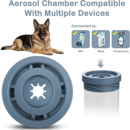 Inhaler Spacer for Large Dogs, pet aerosol Chamber with Silicone Dog mask for Large Dogs, for First aid at Home or Outdoors L