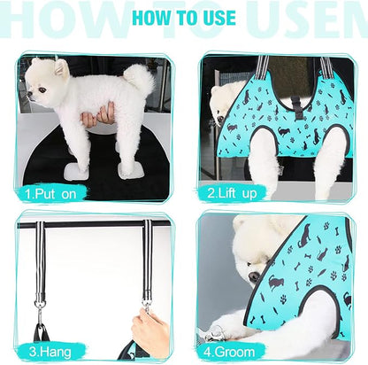 ATESON Dog Grooming Hammock - Pet Harness for Grooming, Dog Sling for Nail Clipping, Dog Hanging Holder for Cutting Nails