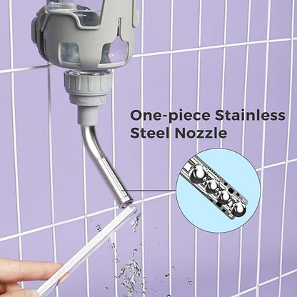 Vannon Dog Water Dispenser for Cage, 20oz Auto Feeding Crate Water Bottle for Dogs, Cats & Rabbits, Pet Nozzle Diameter: 12mm, BPA Free, Grey
