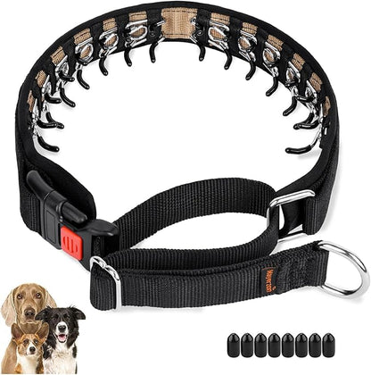 Mayerzon Dog Collar, Patented Martingale No Pull Collar for Small Medium Large Dogs with Buckle for Walking Training, Hidden Design (Black, Large,2.5mm,18.5"-23.5" Neck)