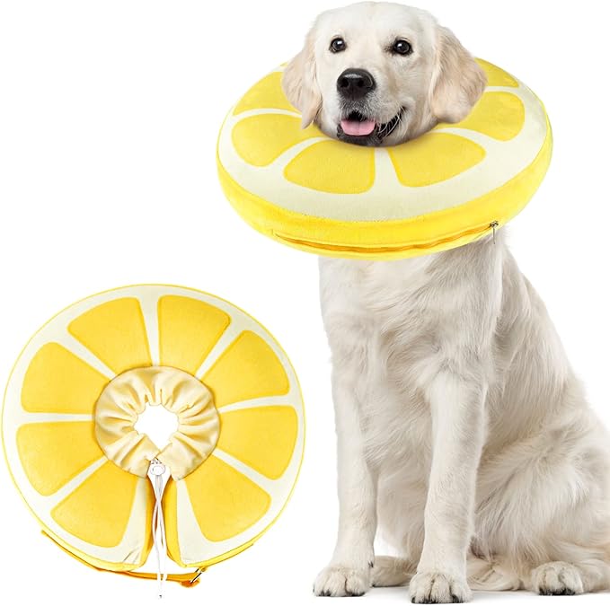 Inflatable Dog Cone, Protective Inflatable Collar for Small Dogs,Soft Adjustable Pet Cone Alternative After Surgery for Wound Healing and Prevent from Biting or Scratching