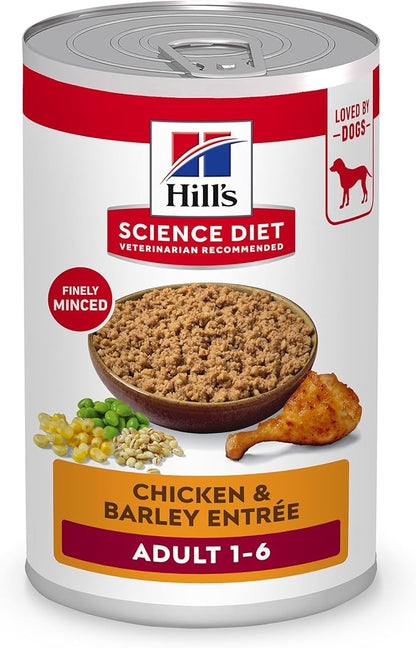 Hill's Science Diet Adult 1-6 Wet Dog Food, Chicken & Barley, 13 oz. Cans, 12-Pack