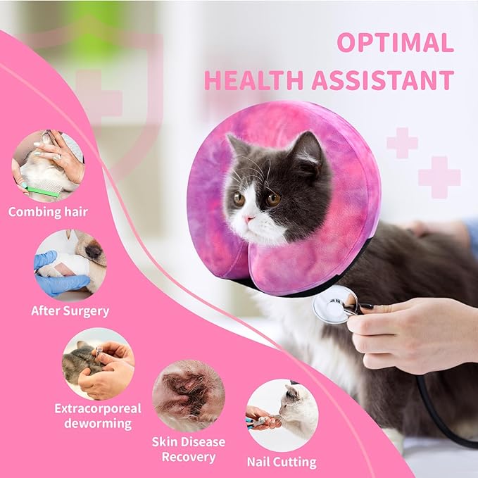 Inflatable Dog Recovery Collar, Dog Cone Collar for After Surgery, Prevent Dogs from Biting & Scratching Wound E-Collars to Help with Healing Soft Pet Recovery Collar Does