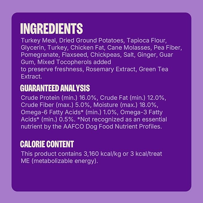 Wellness CORE Tiny Trainers Dog Treats, Natural, Training Treat, Grain Free, Turkey & Pomegranate (6 Ounce Bag)