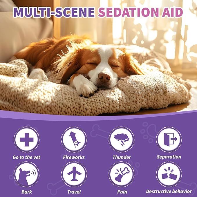 Calming Melatonin for Dogs, 200 Pet Chews Calming Treats for Sleep Aid Sleeping Pills Puppy Melatonin Bites Support Stress, Anxiety Relief, Separation for Small and Large Dogs(Chicken Flavor)