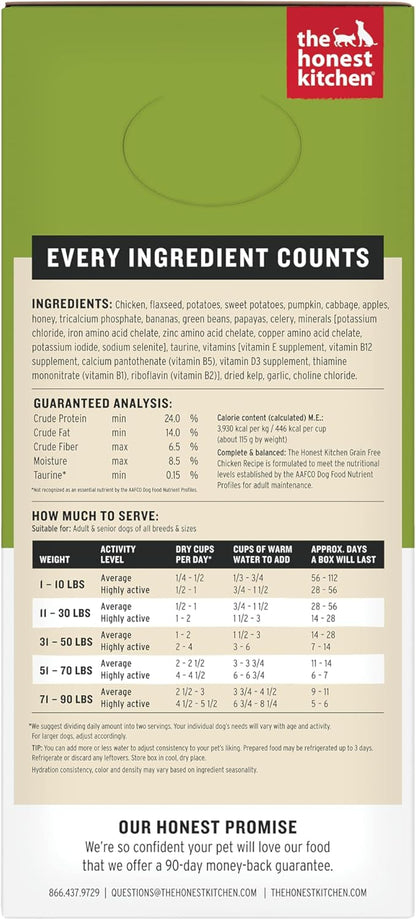The Honest Kitchen Human Grade Wholemade™ Dehydrated Grain Free Chicken Dog Food - Complete & Balanced Meal or Topper - 7 lb Box