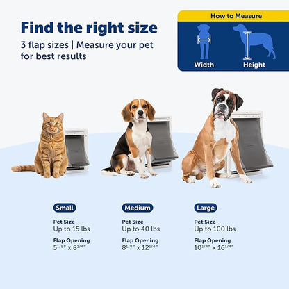 PetSafe Extreme Weather Plastic Pet Door - Energy-Saving Thermal Barrier Pet Flap with Slide-in Door Locking & Secure Flap Cover - Plastic Frame - for Dogs Up to 100 Lb - Large