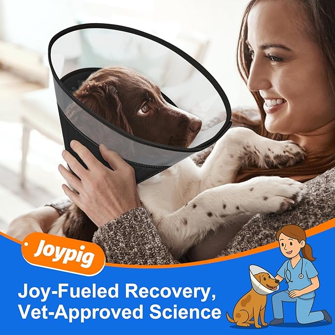 Dog Cone Collar with Soft Padding to Stop Licking, Elizabeth Recovery Collar After Surgery for Large Medium Small Dogs, Comfortable Pet Head Cone Alternative for Neutering Spay Injury(S)