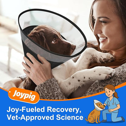 Dog Cone Collar with Soft Padding to Stop Licking, Elizabeth Recovery Collar After Surgery for Large Medium Small Dogs, Comfortable Pet Head Cone Alternative for Neutering Spay Injury (M)