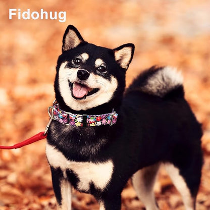Reflective Martingale Collar for Dogs with Buckle Pretty Fancy Female Floral Dog Collars (Japanese Blossoms, Large)