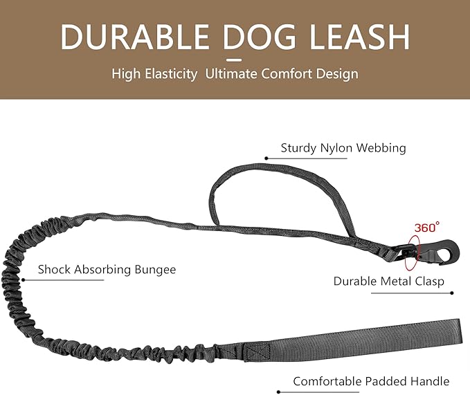 DAGANXI Tactical Dog Collar, Adjustable Military Training Nylon Dog Collar with Control Handle and Heavy Metal Buckle for Medium and Large Dogs, with Patches and Airtags Case (S, Black-Set)
