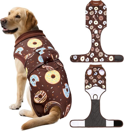 Dog Surgery Suit, Breathable Surgical Recovery Suit for Female Spay Male Neuter, Anti-Licking Surgical Recovery Suit for Abdominal Wounds Skin Disease, Brown, XX-Large