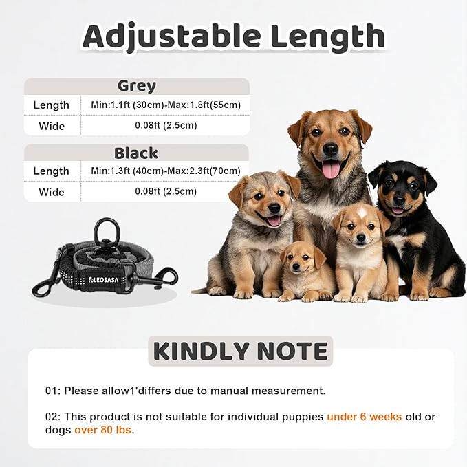 Double Dog Leash - 360°Swivel Tangle Free Splitter Attachment, 2 Dogs Multi-Functional Leashes, Dual Rope for Outdoor Walk Train Small Medium Large Two Pet, Grey