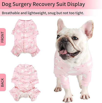Dog Onesie for After Surgery Recovery Suit Pet Surgical Suit for Female Male Cone E-Collar Alternatives After Spay Abdominal Wounds Protector Dog Anti-Licking Onesie for Small Medium Dogs