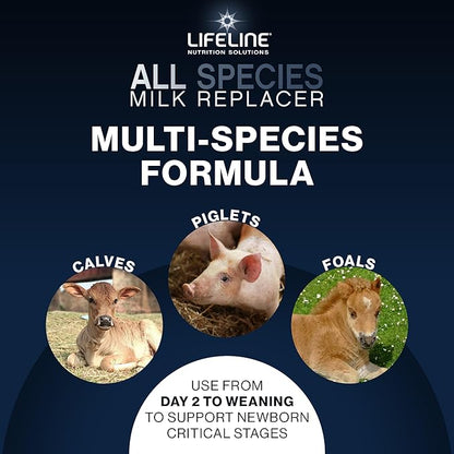 ANNUSO LIFELINE All Species Milk Replacer 20:20, 10lb Bag - All-Milk Formula with LifePulse - For Calves, Piglets, Foals - Supports Growth, Digestion, Immunity - Easy Mix, High Protein & Fat Blend