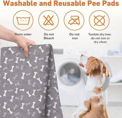 Puppy Pads with Pheromones,Forever Pad,Washable Pee Pads for Dogs,Reusable Pee Pads for Dogs,Waterproof and Leak-Proof,Non-Slip Base Training Pads Suitable for Home and Dog Crates(White,XL)