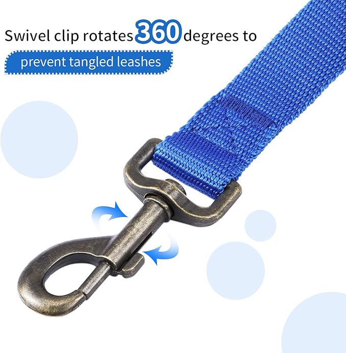 HIKISS Long Dog Leash Obedience Recall Training Agility Lead with Thickening Material for Large Dog - 15ft 20ft 30ft 50ft 100ft Training Leash(Blue 15ft)
