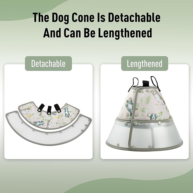 Soft Dog Cone Collar for Large Medium Small Dogs After Surgery, Adjustable Pet Recovery E-Collar, Elizabethan Collar for Dogs and Cats, Brown XLarge Long
