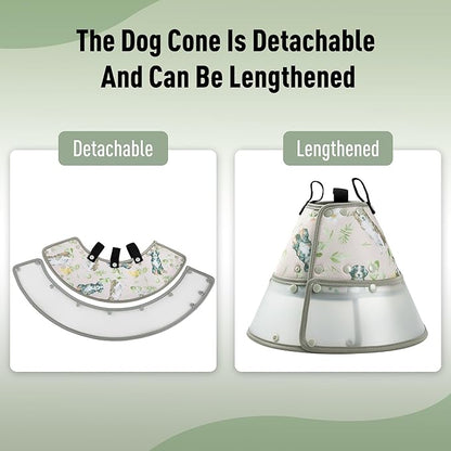 Soft Dog Cone Collar for Large Medium Small Dogs After Surgery, Adjustable Pet Recovery E-Collar, Elizabethan Collar for Dogs and Cats, Brown XLarge Long