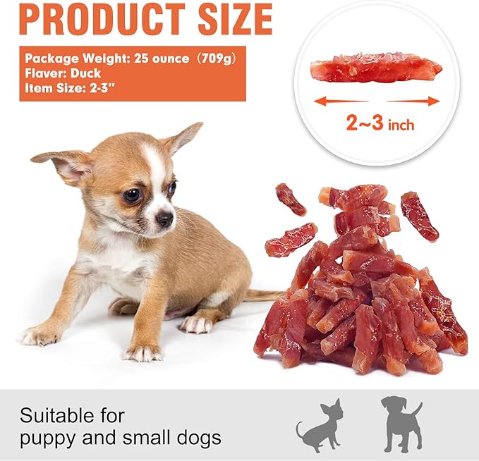 MON2SUN Dog Treats, Duck Wrapped Sweet Potato, High Protein, Low Fat, No Rawhide, Easy to Digest, Suitable, 25 oz