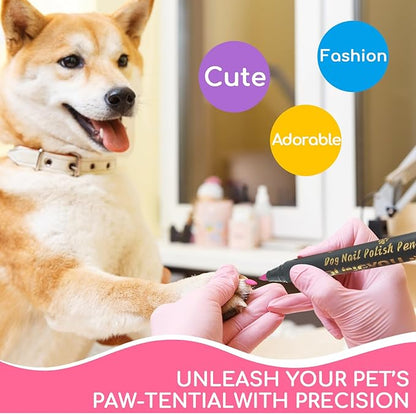 OLINGYOU Dog Nail Polish， Dog Nail Polish Pens Quick Dry-8 Colors, Pet Nail Polish Set for Dogs， DIY Dogs Puppy Nails, Dog Safe Nail Polish Non Toxic, Odorless, Easy to Apply