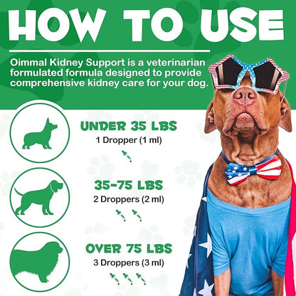 Kidney Support for Dogs, Kidney Support Herbal Supplement Drops Supports Healthy Kidney Function & Urinary Tract Health in Dogs Restoring Normal Appetite 2 oz